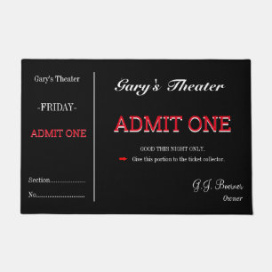 Doormat Home Movie Theatre TV Room Ticket Rug