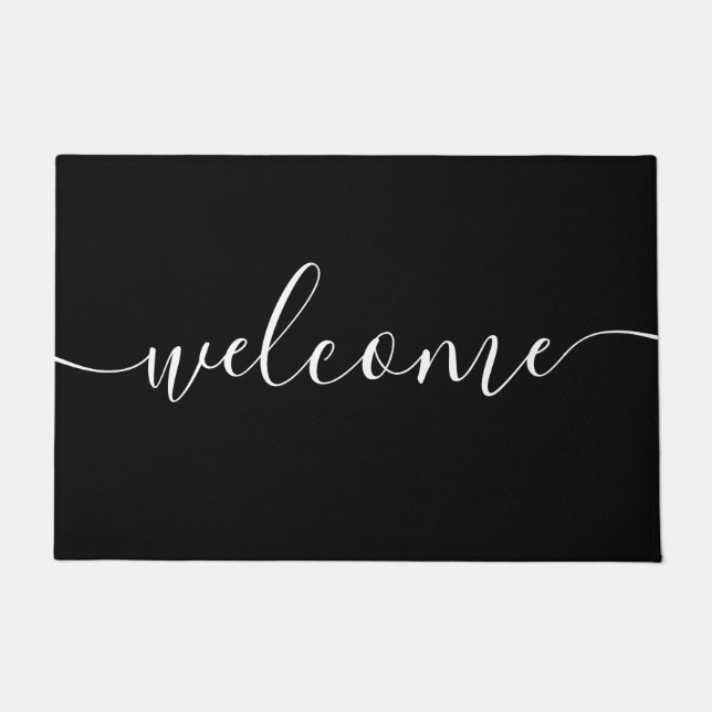 Doormat - Welcome Black and White (Front)