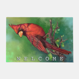 Doormat with Northern Red Cardinal