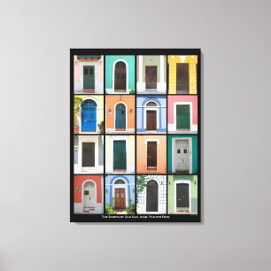 Doors of Old San Juan, Puerto Rico WC Canvas Print