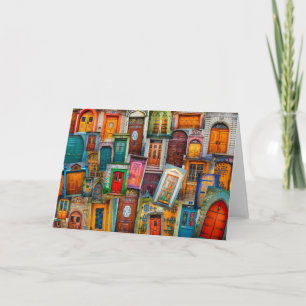 Doors of the World Blank Greeting Card