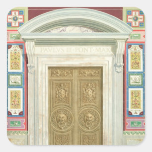 Doorway to the Raphael Loggia at the Vatican, from Square Sticker