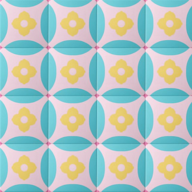 Dopamine Colourful Flowers Decorative Pattern Tile (Creator Uploaded)