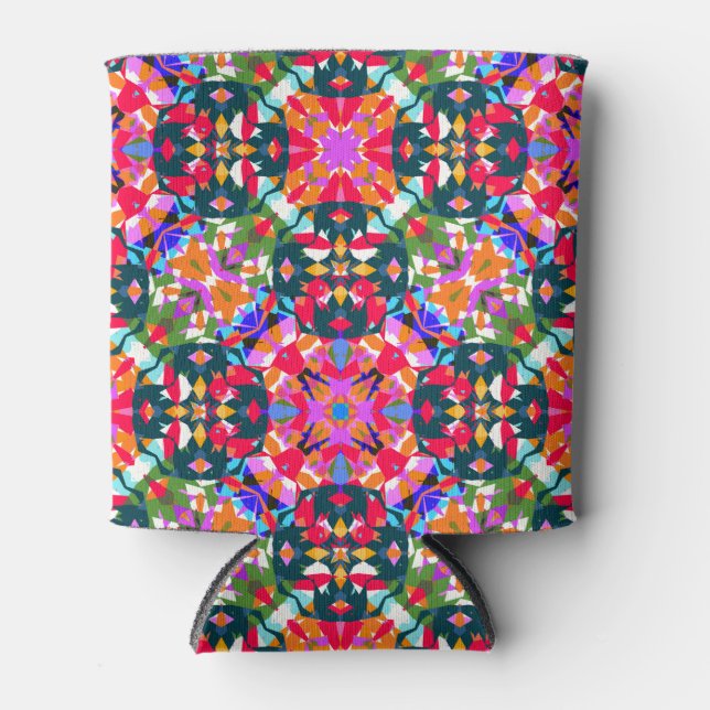 Dopamine Decor Boost Positivity Pattern Colorful Can Cooler (Front)