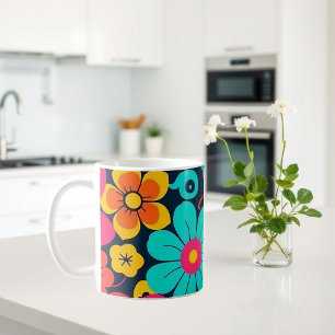 Dopamine Decor Mug – Bright Funky Flowers-Retro