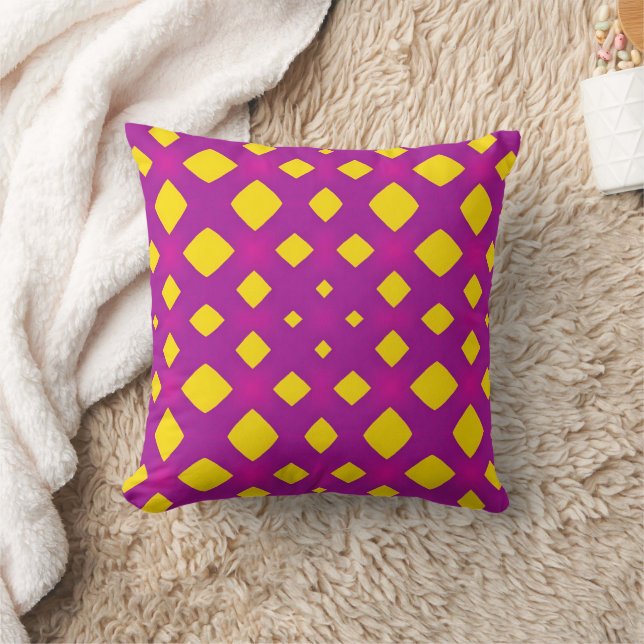 Dopamine Decor Yellow Purple Abstract Pattern Cushion (Blanket)