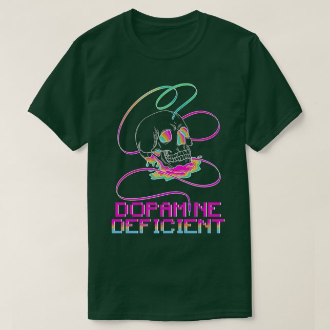 Dopamine Deficient ADHD Rainbow Skull 2 T-Shirt (Design Front)