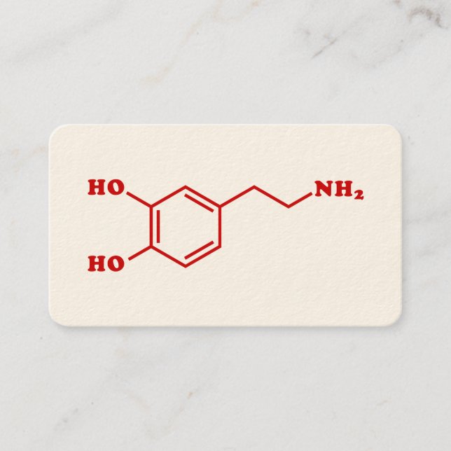 Dopamine Molecular Chemical Formula Business Card (Front)