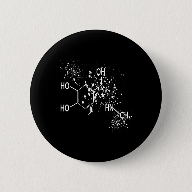 Dopamine Molecule Climber Science Bouldering Humor 6 Cm Round Badge (Front)
