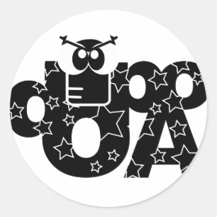 Dopao Black Star Classic Round Sticker