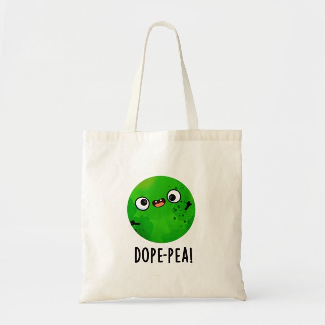 Dope-pea Funny Dopey Pea Pun Tote Bag (Front)