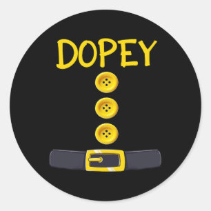 Dopey Dwarf Halloween Costume Color Matching Dopey Classic Round Sticker
