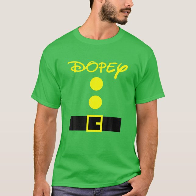 Dopey Halloween Dwarf Costume Colour Matching T-Shirt (Front)