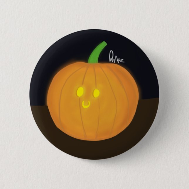 Dopey Jack-O-Lantern 6 Cm Round Badge (Front)