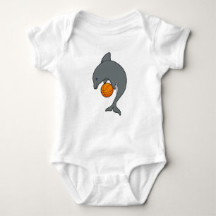 Dophin as Basketball player with Basketball Baby Bodysuit