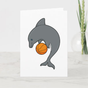 Dophin as Basketball player with Basketball Card