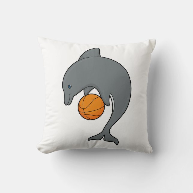 Dophin as Basketball player with Basketball Cushion (Front)