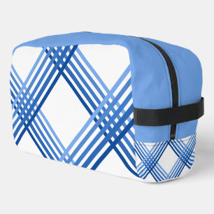 Dopp Kit - Blue Stripes Crossed Diagonally
