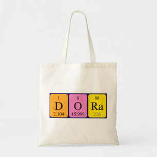 Dora periodic table name tote bag