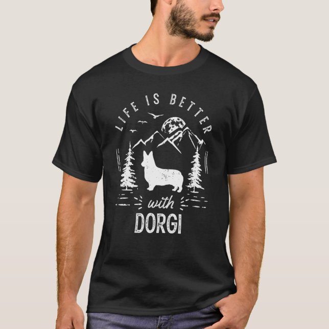 Dorgi Life Better Mum Dad Dog T-Shirt (Front)