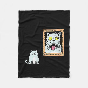 Dorian Gray's Cat Teeshirt From Skunkbear  Fleece Blanket