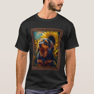 Dorkie Painting Sunflower Flower Mum Women Floral T-Shirt