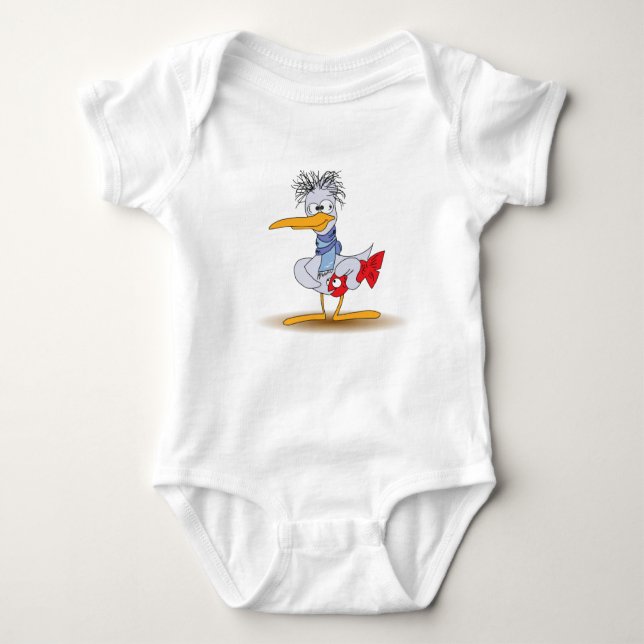 Dorky Stork Baby Bodysuit (Front)