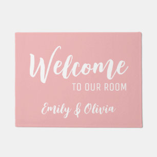 Dorm room doormat with name(s)