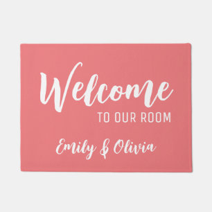 Dorm room doormat with name(s)