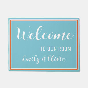 Dorm room doormat with name(s)