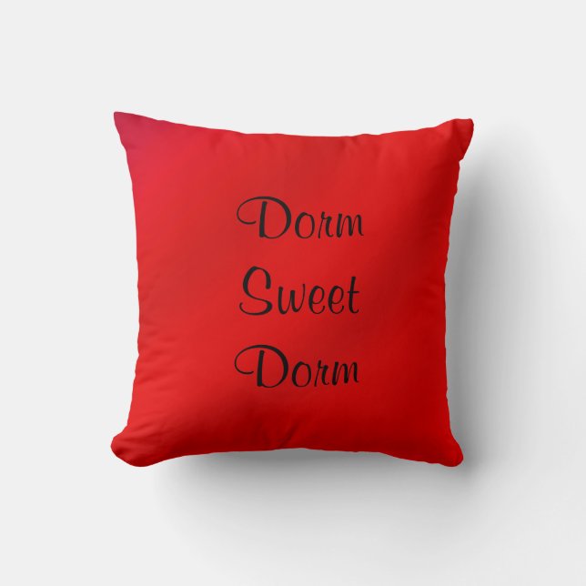 Dorm Sweet Dorm FUN Red Personalised Square  Cushion (Front)