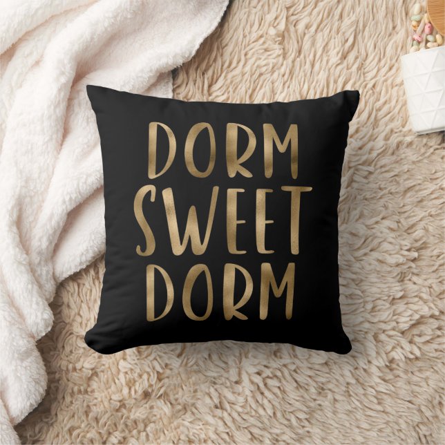 Dorm Sweet Dorm Gold College Back to School Cushion (Blanket)