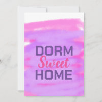 Dorm sweet dorm pink purple watercolor text