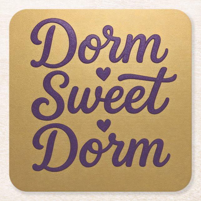 Dorm Sweet Dorm Script Coaster Set (Front)