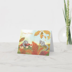 Dormice (Glis glis) Custom Happy Holidays Holiday Card