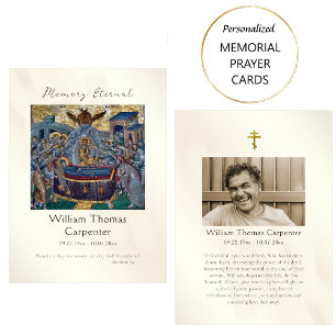 Dormition of the Theotokos Funeral Prayer Card