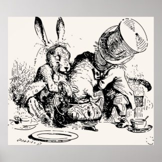 Dormouse In The Teapot Mad Tea Party Poster