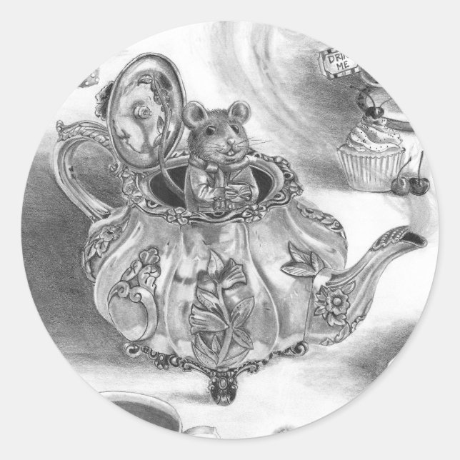 Dormouse Sticker Alice in Wonderland Sticker (Front)