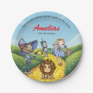 Dorothy and Friends Yellow Brick Road Birthday  Paper Plate