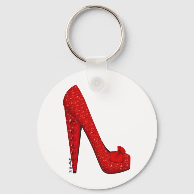 Dorothy Ruby Pump Key Ring (Front)