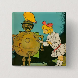 “Dorothy Wound Up Number 1” by John R Neill 15 Cm Square Badge