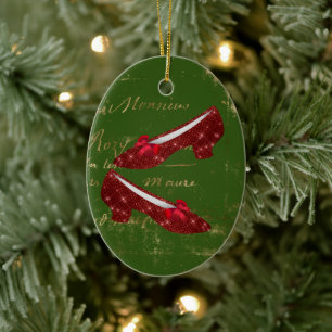 Dorothy's Ruby Slippers Ceramic Tree Decoration