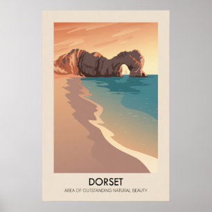 Dorset AONB Travel Poster