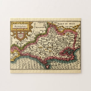 Dorset Dorsetshire County England Old Historic Map Jigsaw Puzzle