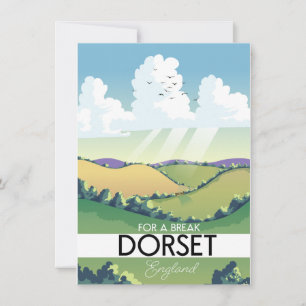 Dorset England travel poster Invitation