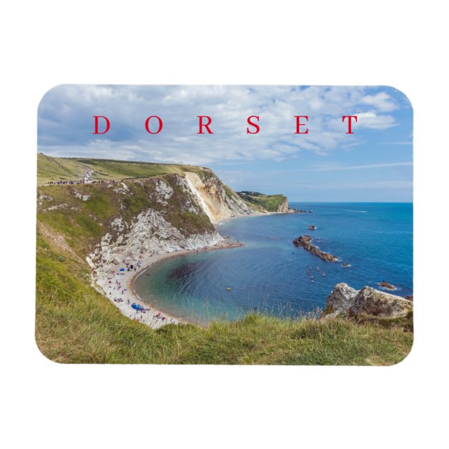 Dorset Man O'War beach view fridge magnet (Horizontal)