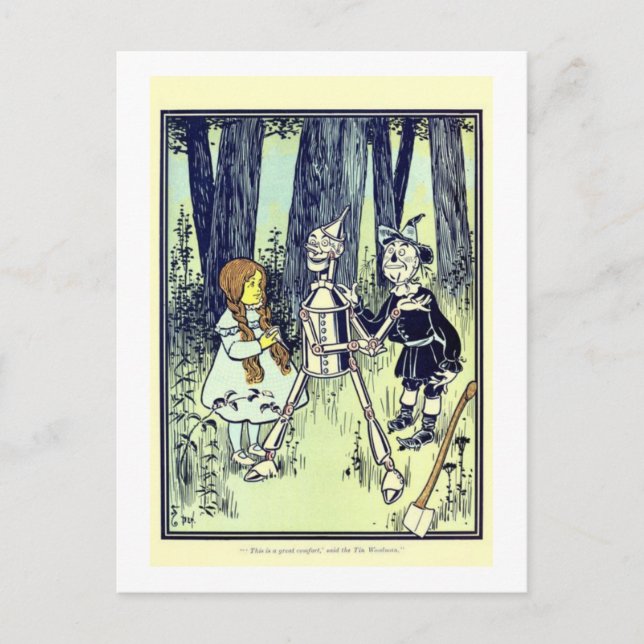 Dorthy & Scare Crow meet Tin Man   Postcard (Front)