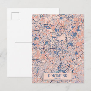 Dortmund Germany Breezy City Map Travel Postcard