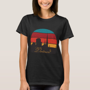 Dortmund Germany Church Skyline Retro Travel T-Shirt