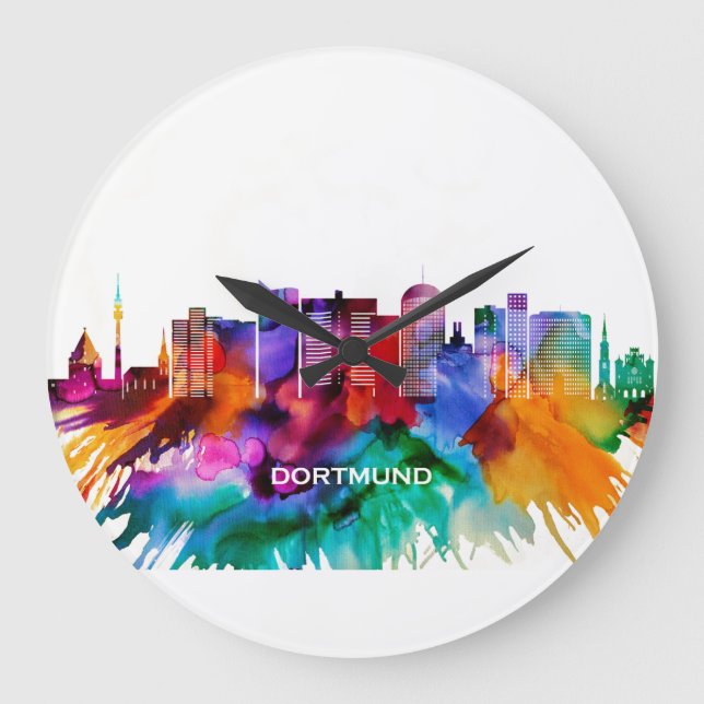 Dortmund Skyline Large Clock (Front)